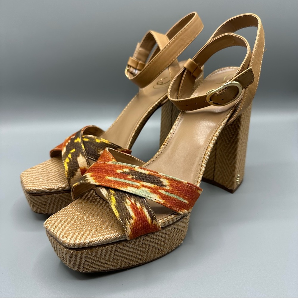 Sam Edelman Nolita Heeled Sandal Shoes Women’s Size 10 Orange Brown - Picture 8 of 16